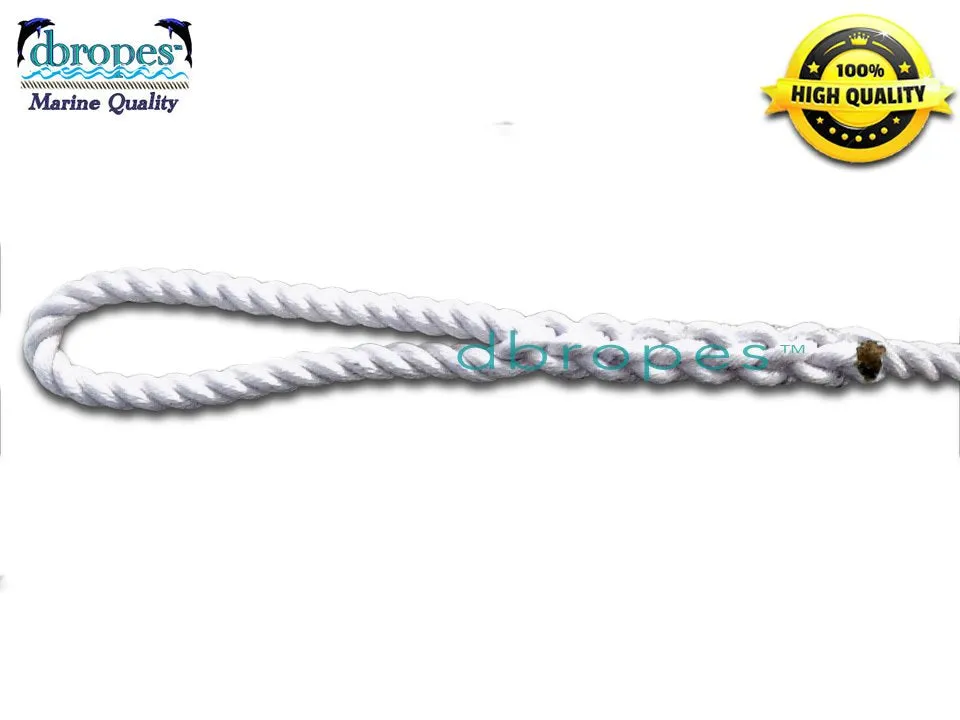 1/2" X 8' Three Strand Mooring Pendant 100% Nylon Rope (Tensile Strength 6.400 Lbs.) Made in USA.