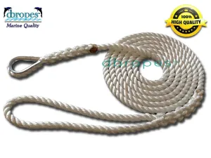 1/2" X 8' Three Strand Mooring Pendant 100% Nylon Rope (Tensile Strength 6.400 Lbs.) Made in USA.