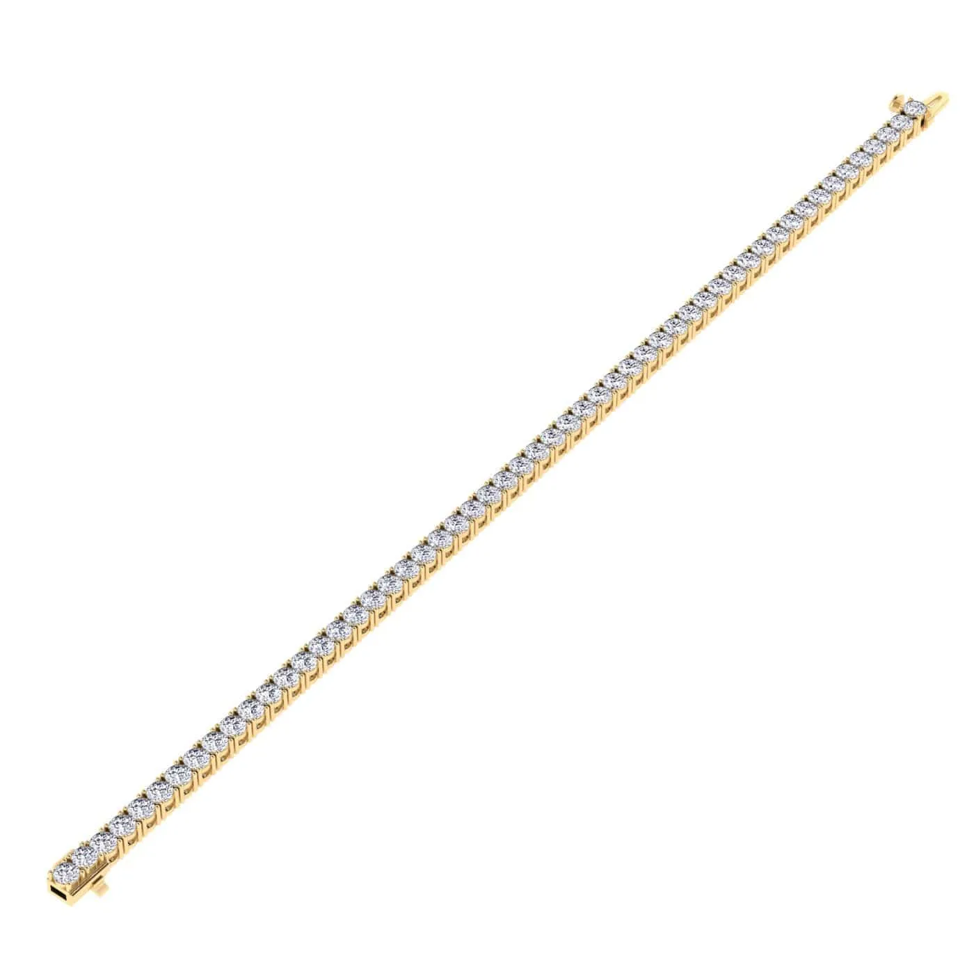 14K & 18K Gold Diamond Large Tennis Bracelet 6.95 ct & Up, 4-prong setting, Lab Grown