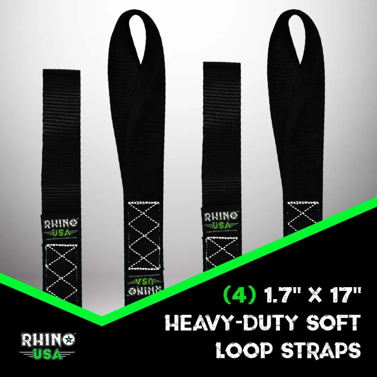 1.7" x 17" Soft Loop Tie-Down Straps (4-Pack)