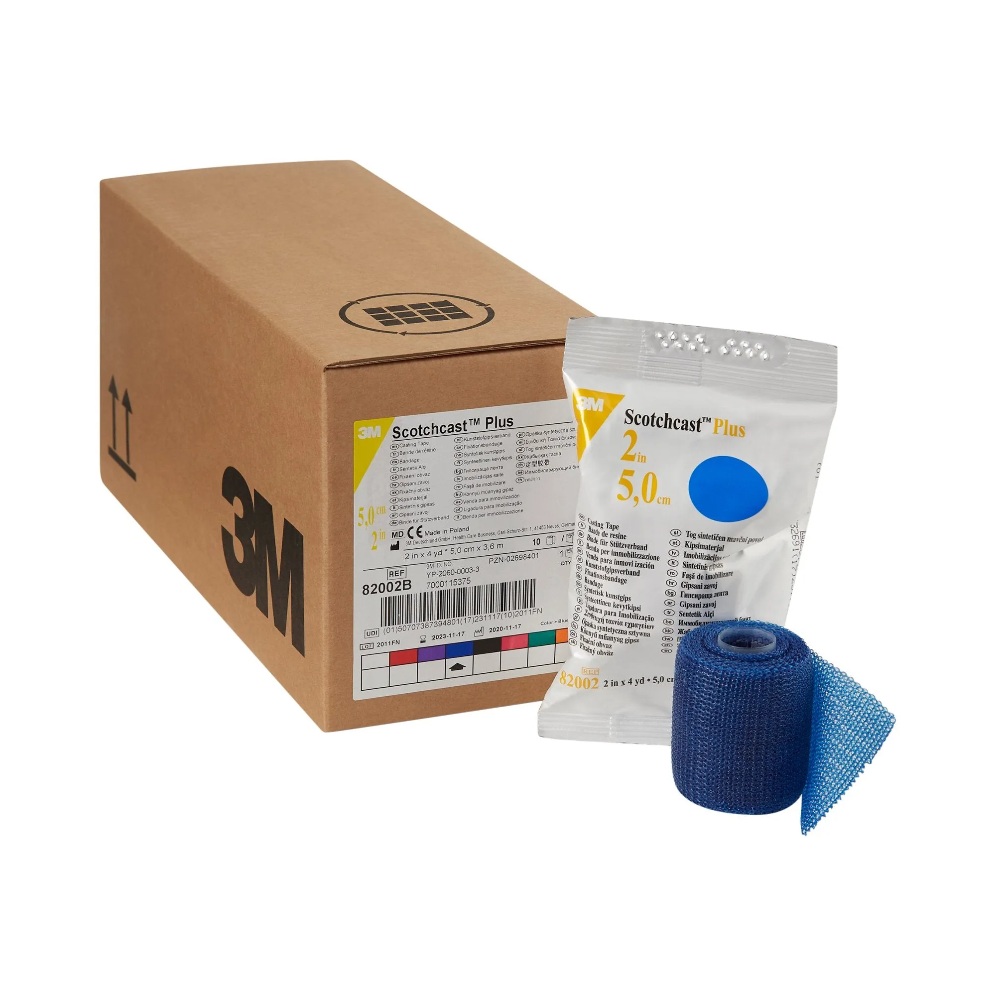 3M™ Scotchcast™ Plus Blue Cast Tape, 2 Inch x 4 Yard, 1 Case of 10