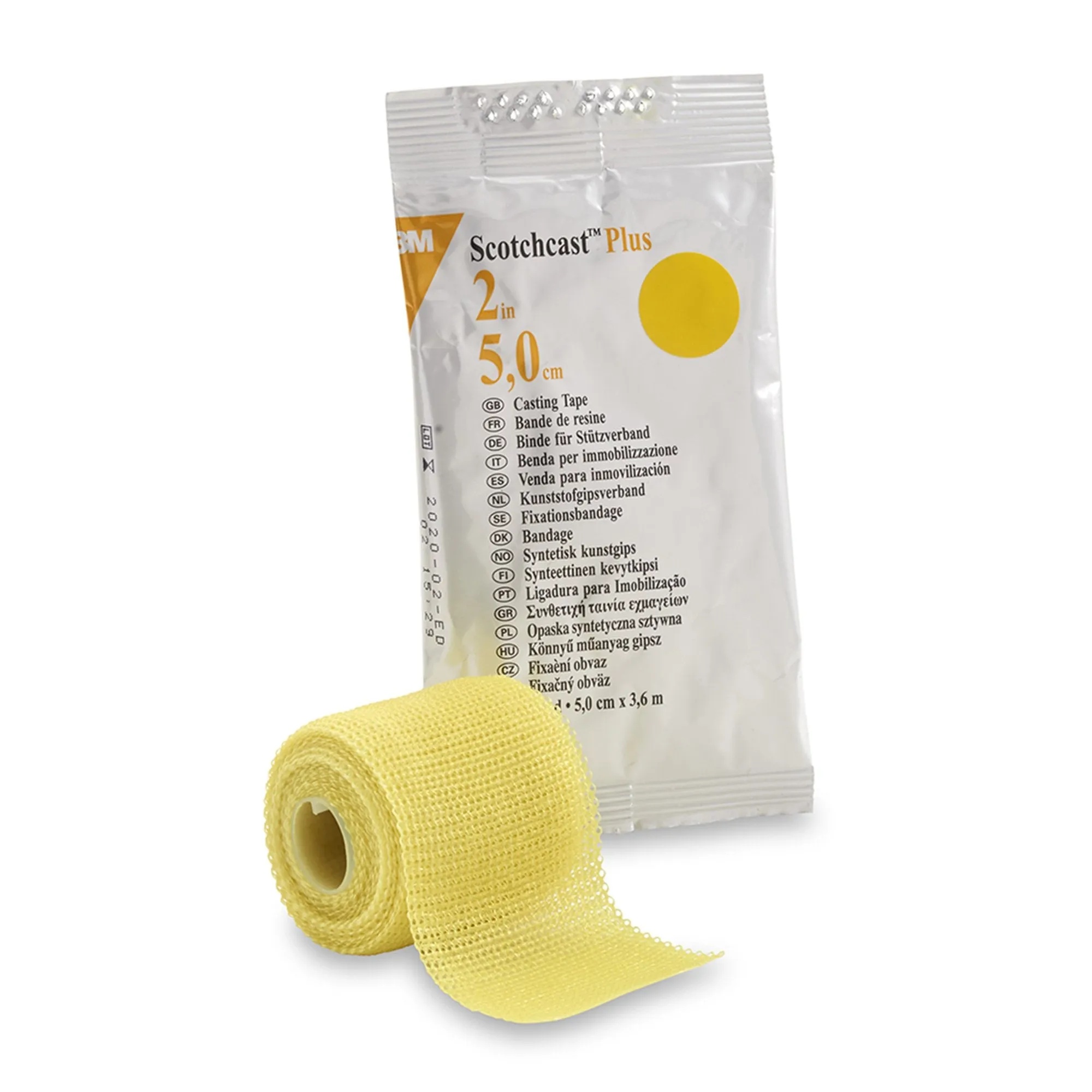 3M™ Scotchcast™ Plus Yellow Cast Tape, 2 Inch x 4 Yard, 1 Box of 10