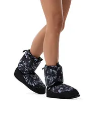 Adult Warm Up Bootie - Black Floral - Select Size