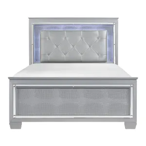 Allura Silver King Bed, LED Lighting