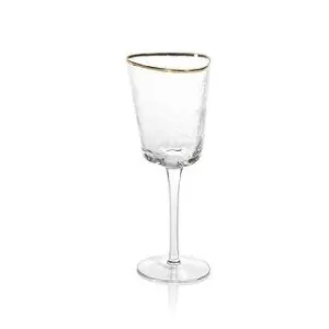 Aperitivo Triangular Wine Glass-Clear w/ Gld Rim