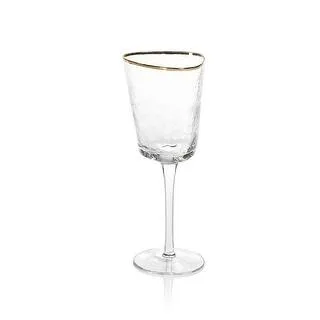 Aperitivo Triangular Wine Glass-Clear w/ Gld Rim