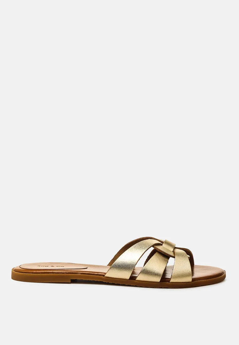 ARIS Gold Strappy Slip-on Sandal