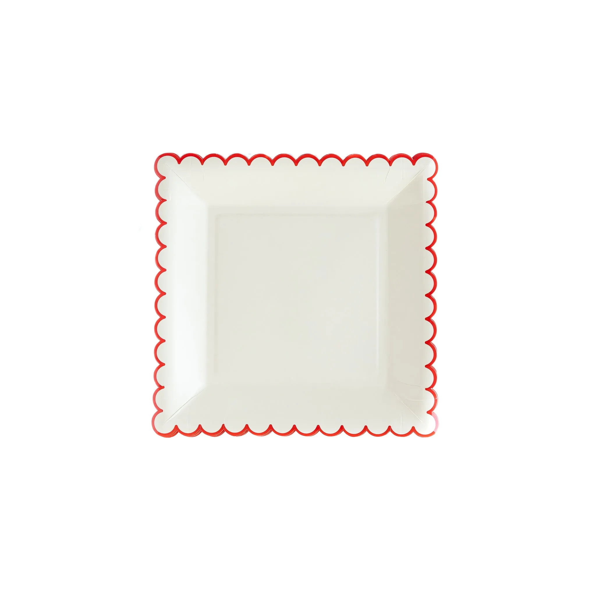 BEC849 - Believe White/Red Scallop 9" Plate