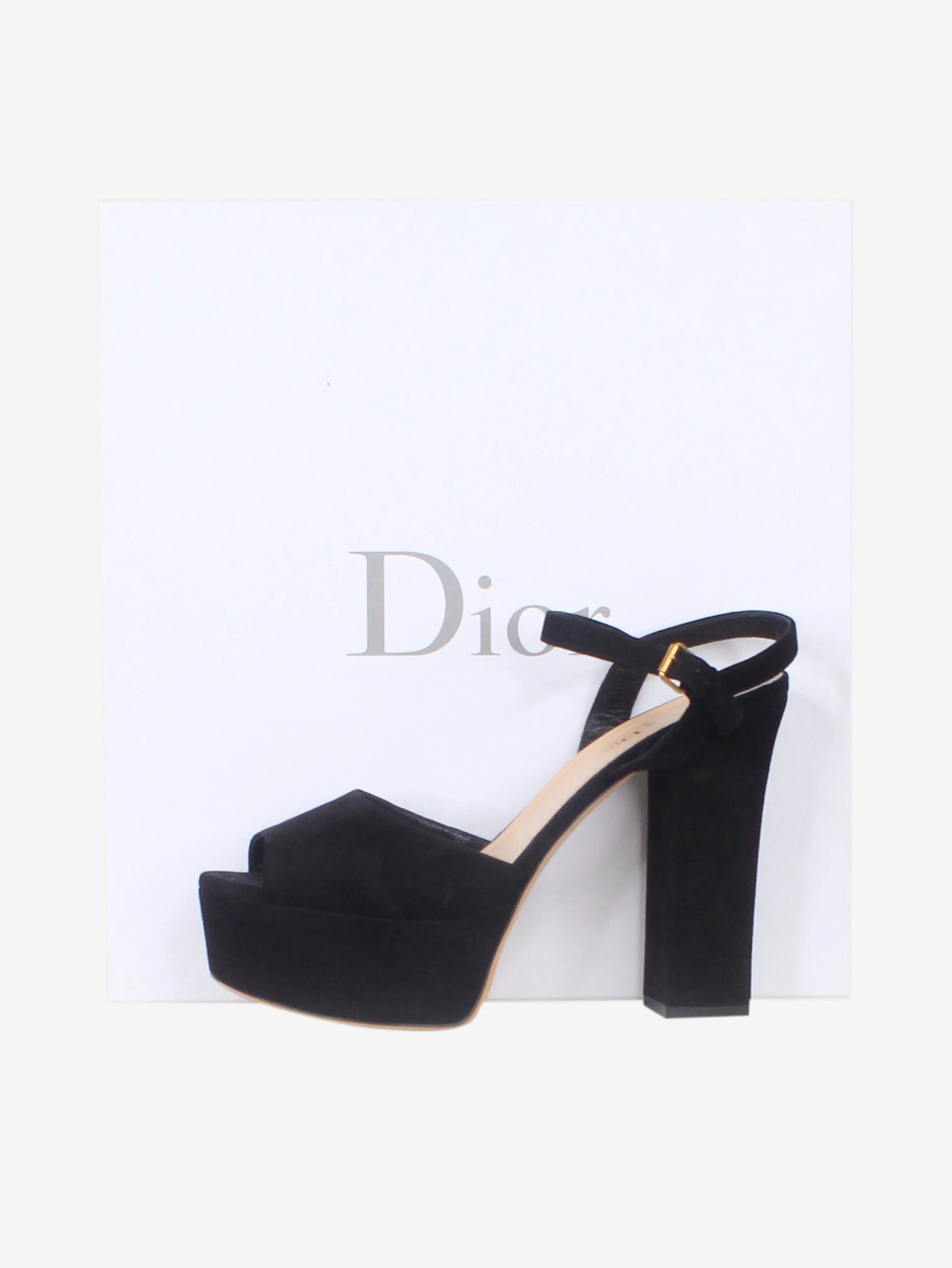 Black platform sandal heels - size EU 39.5