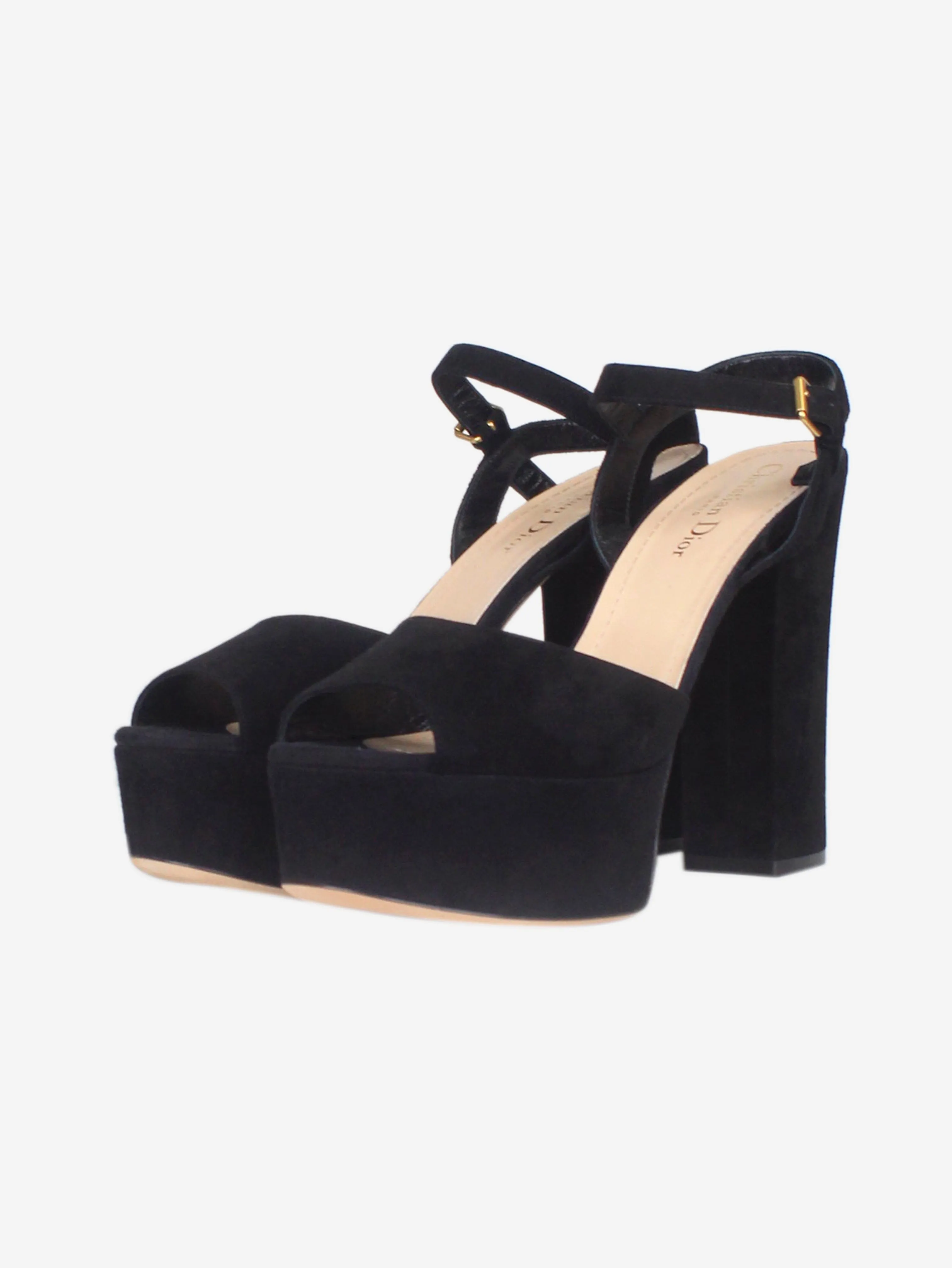 Black platform sandal heels - size EU 39.5