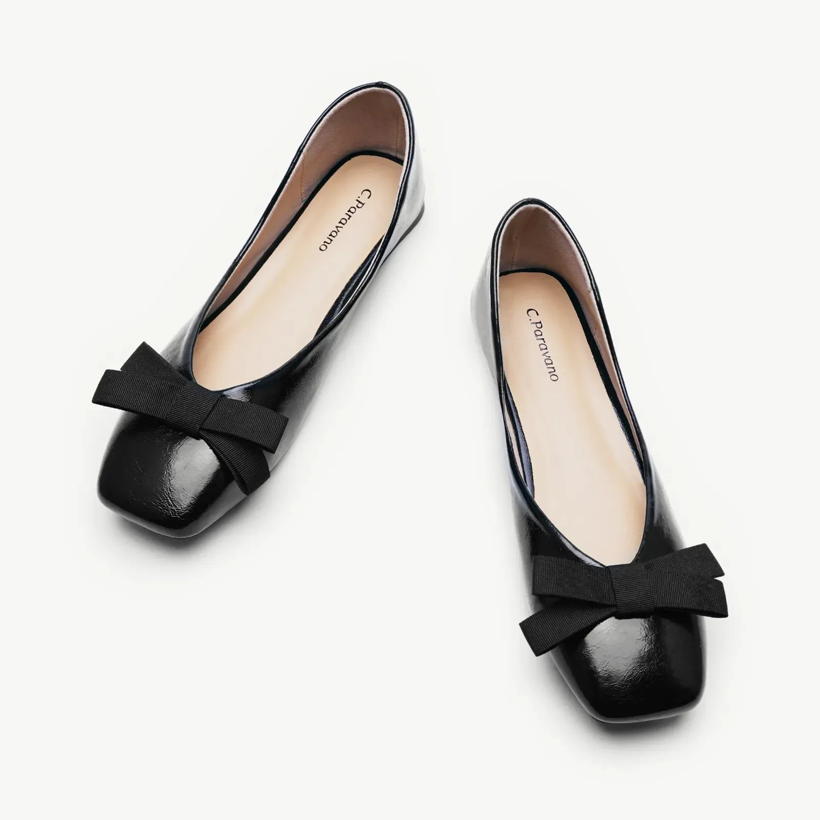 Bowknot Ballerina Flats (Eva) Black