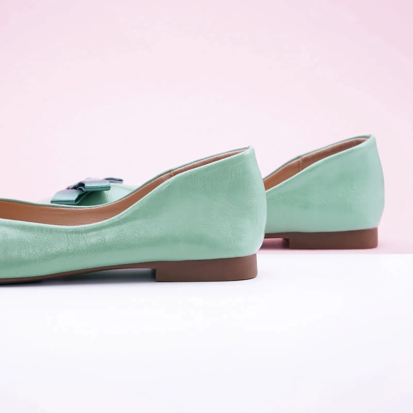 Bowknot Ballerina Flats (Eva) Green