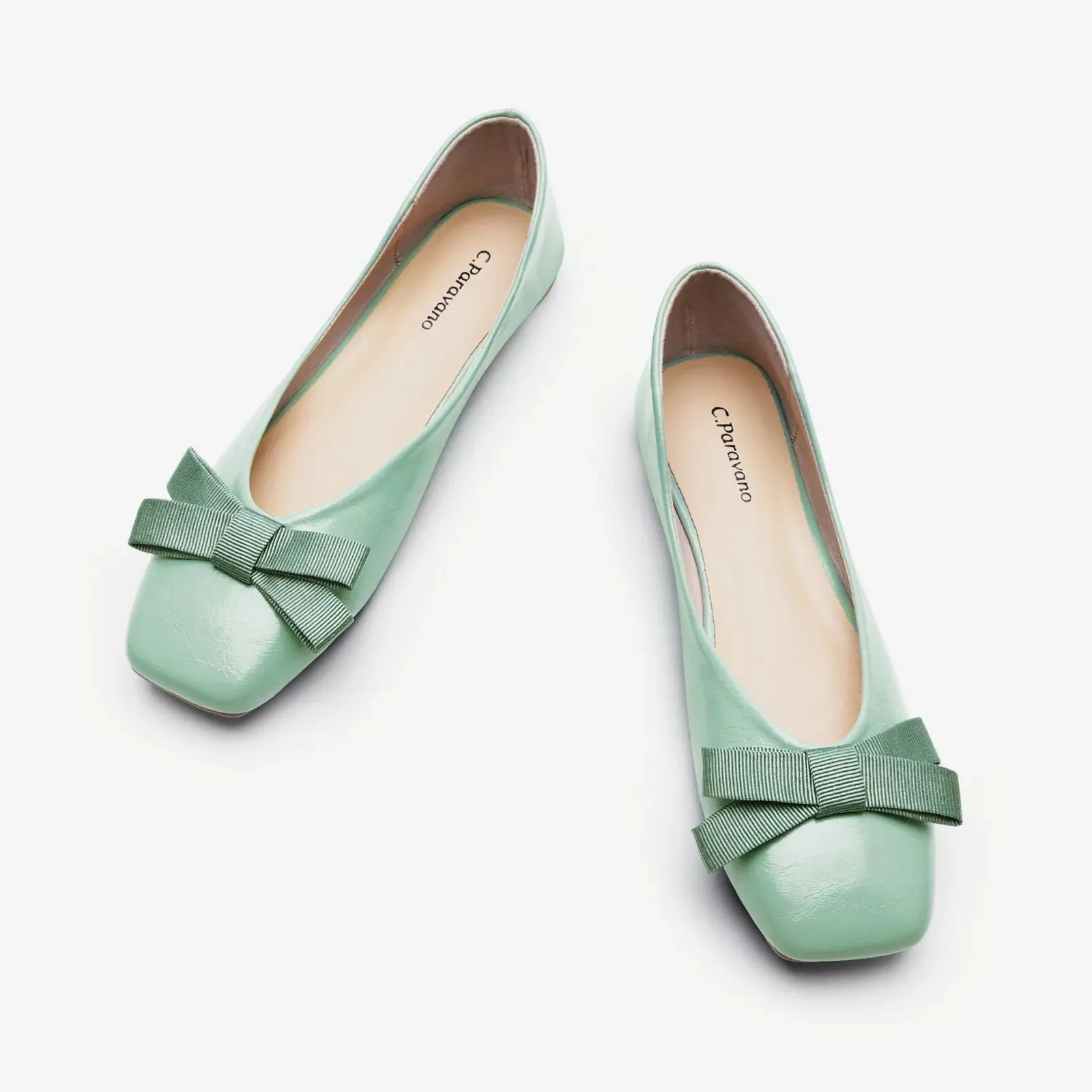 Bowknot Ballerina Flats (Eva) Green