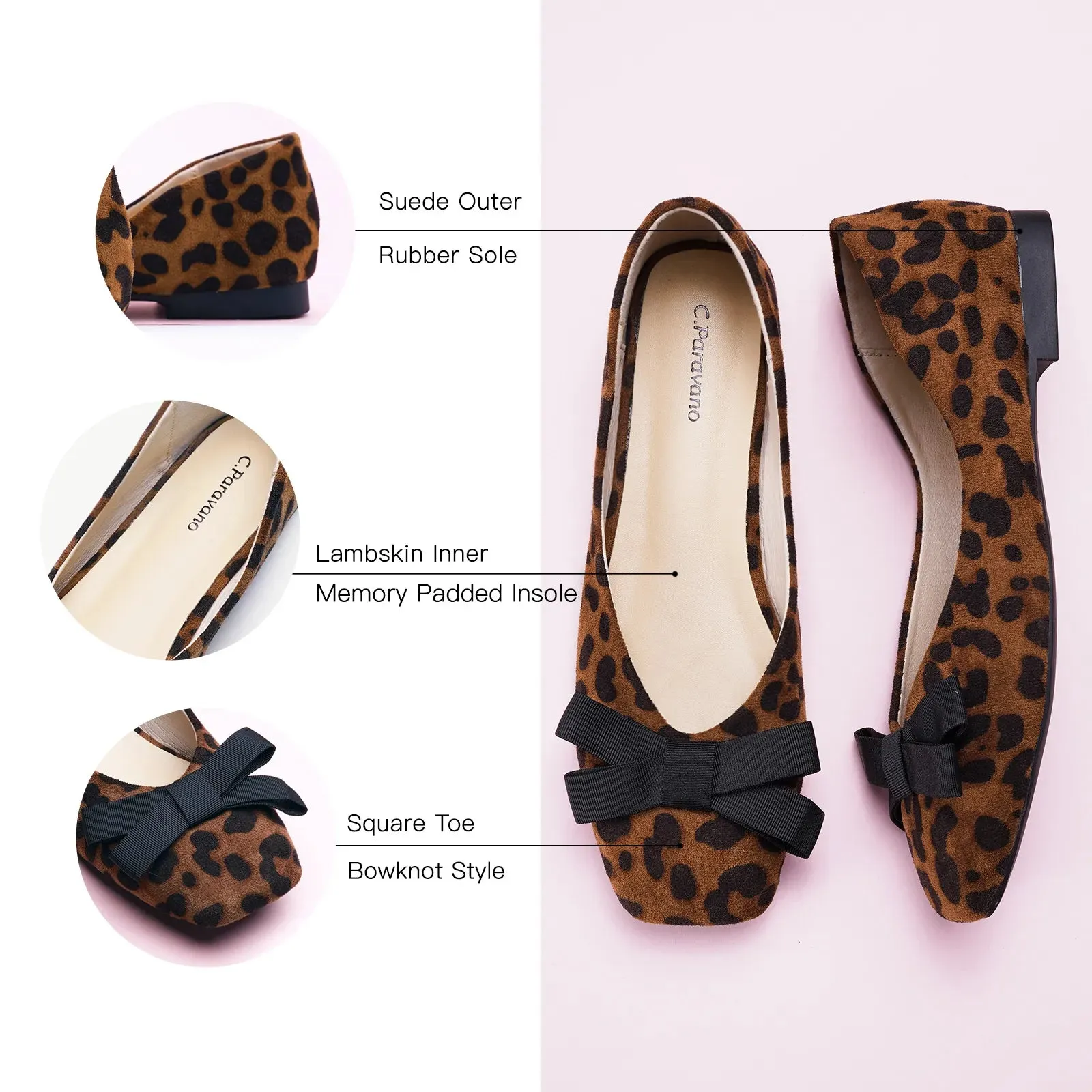 Bowknot Ballerina Flats (Eva) Leopard