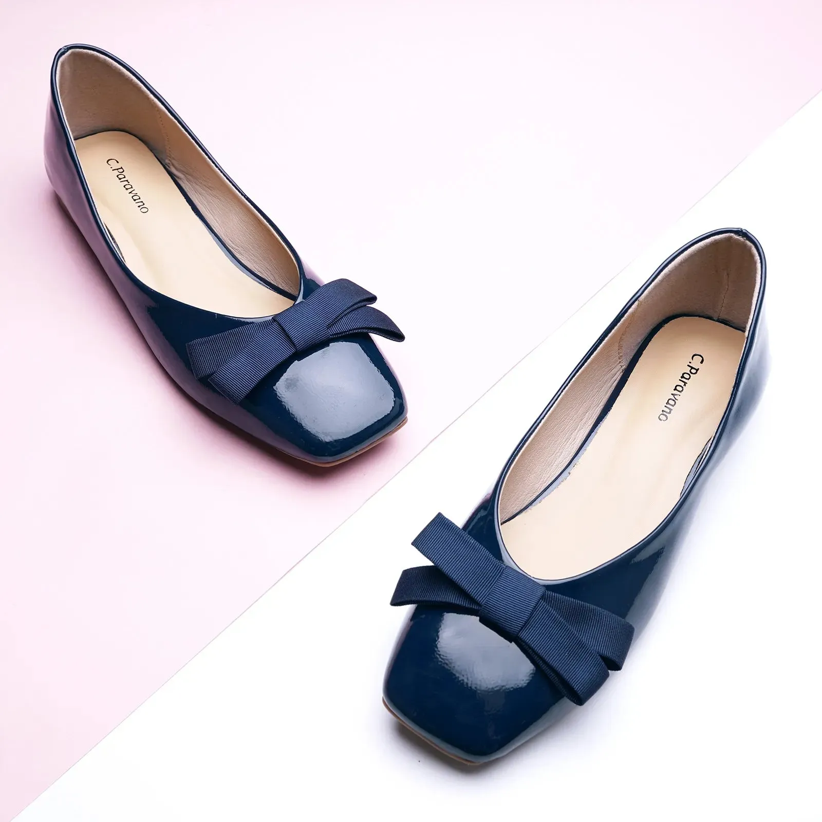 Bowknot Ballerina Flats (Eva) Navy