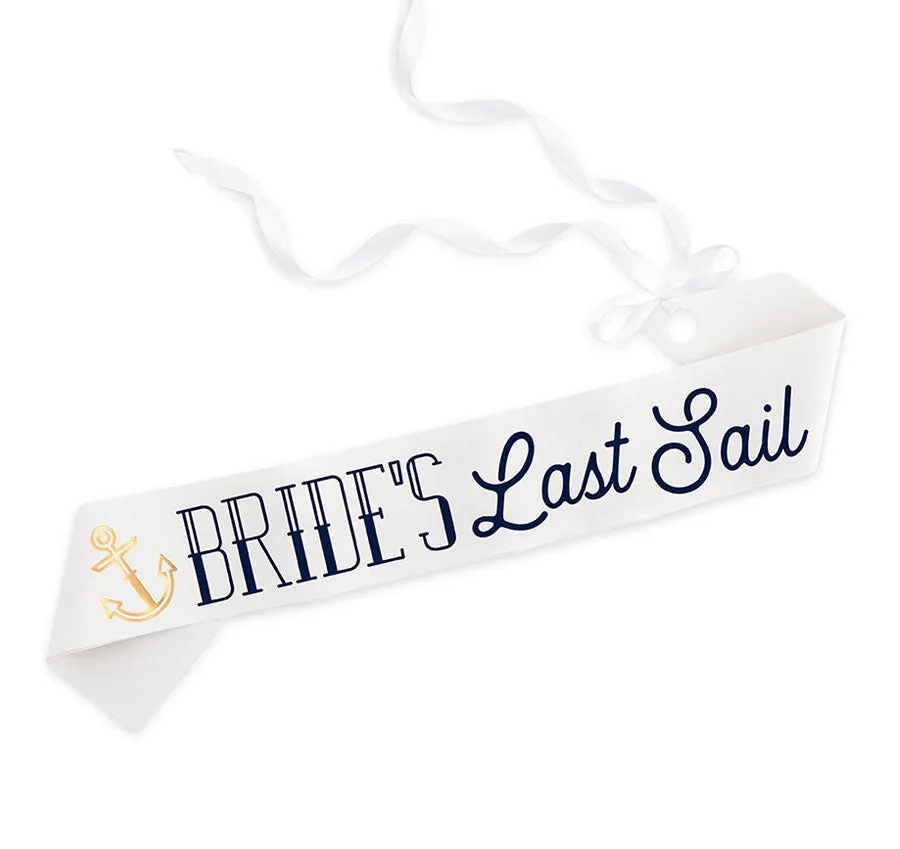 Bride's Last Sail Paper Sash