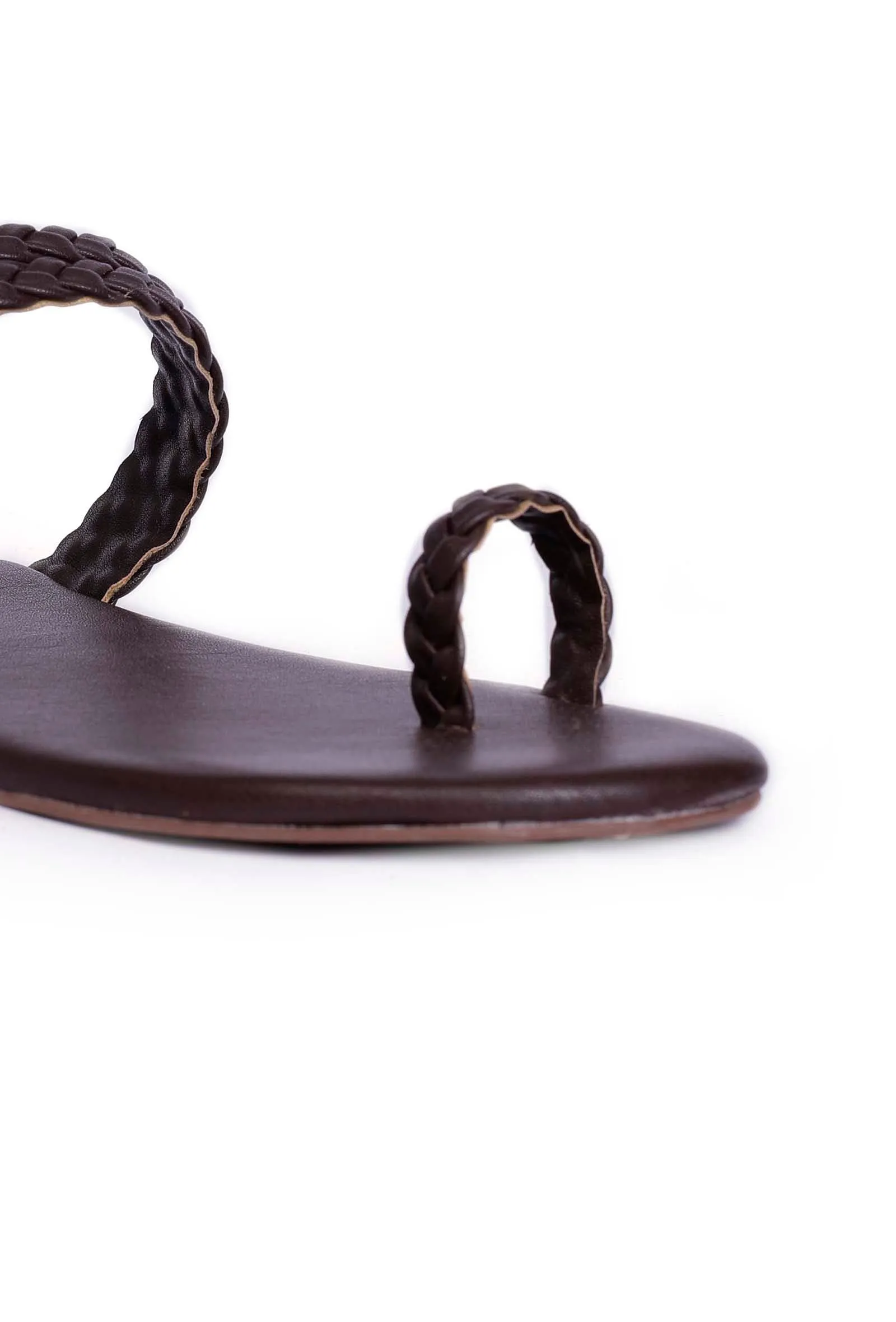 Brown Knotted Cruelty Free Leather Sandals