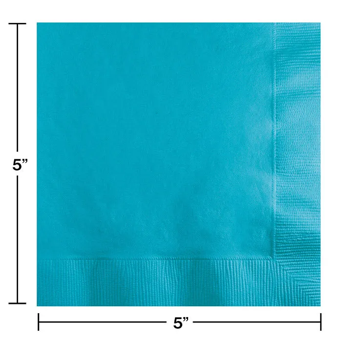 Bulk Bermuda Blue Beverage Napkins 3 ply (500 per Case)