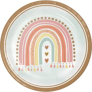 Bulk Pack of 16 Boho Rainbow Dinner Plates