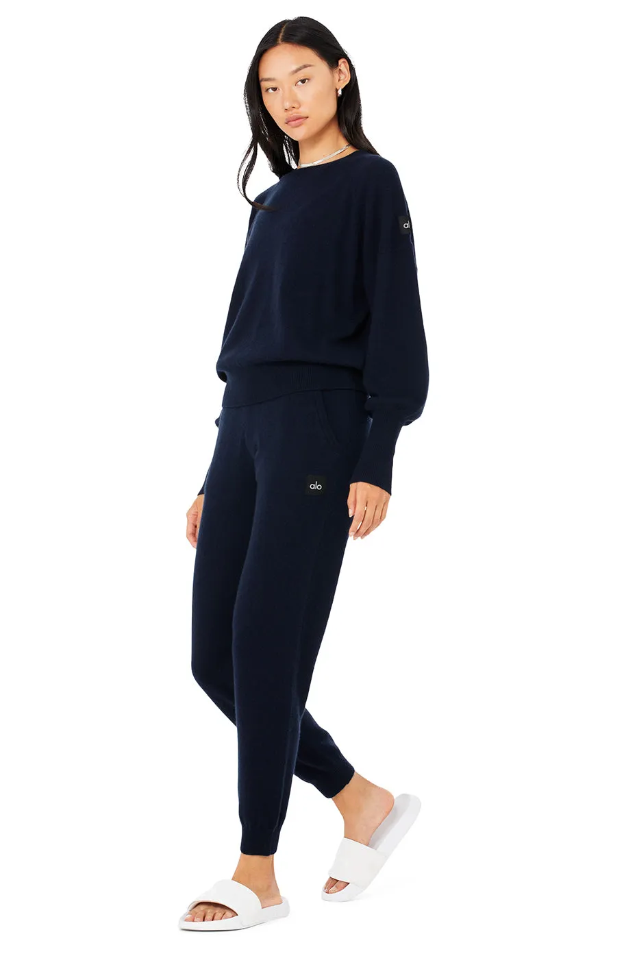 Cashmere Jet Set Crew & High-Waist Pant Set