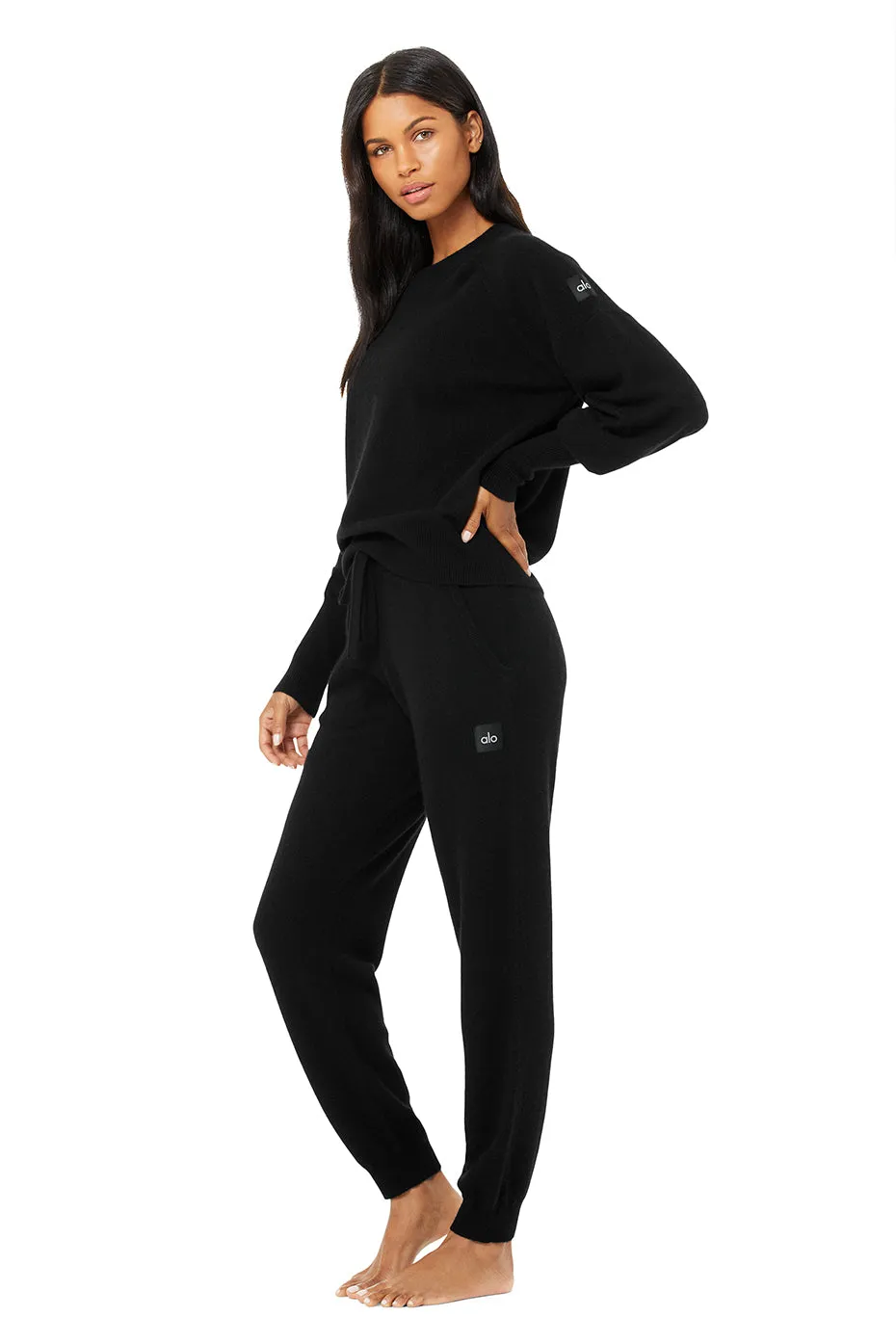 Cashmere Jet Set Crew & High-Waist Pant Set