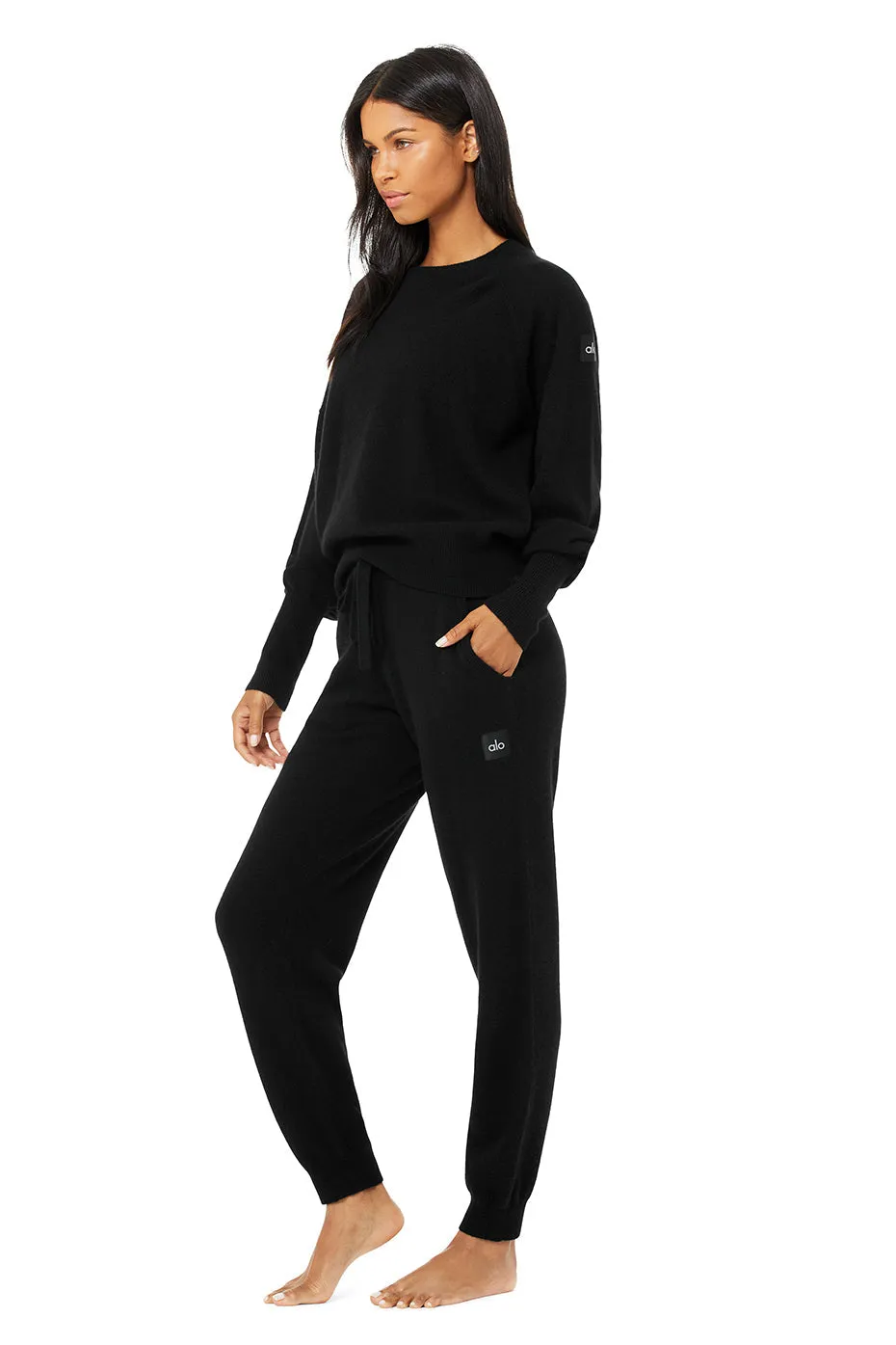 Cashmere Jet Set Crew & High-Waist Pant Set