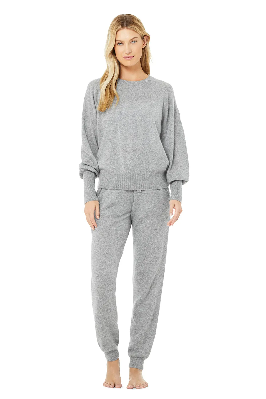 Cashmere Jet Set Crew & High-Waist Pant Set