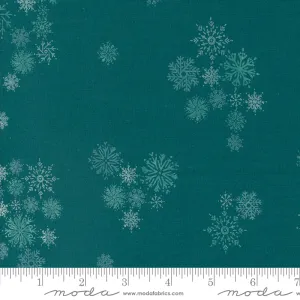 Cozy Wonderland - Snowflake Fall in Teal - 45596 15 - Half Yard