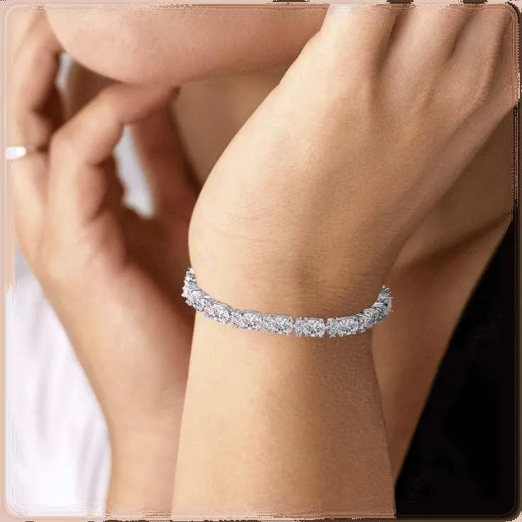 Cubic Zirconia Tennis Bracelet for Women with Oval and Round Cut AAA  Cubic Zirconia