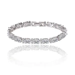 Cubic Zirconia Tennis Bracelet for Women with Oval and Round Cut AAA  Cubic Zirconia