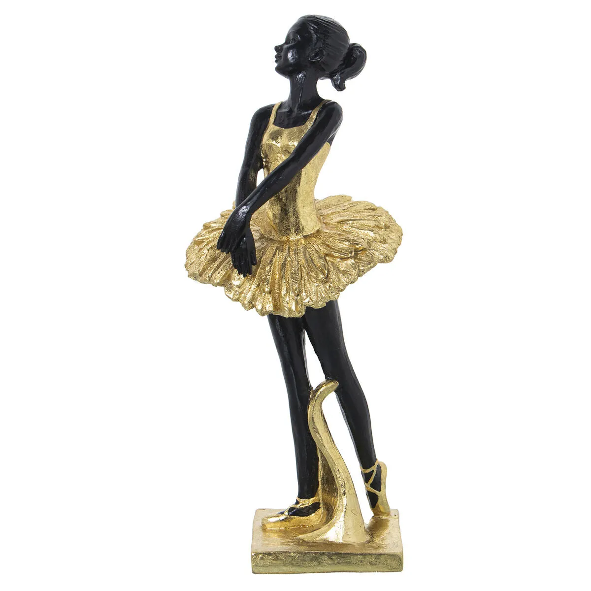 Decorative Figure Alexandra House Living Black Golden Acrylic Plastic Melamin Ballerina 12 x 11 x 27 cm