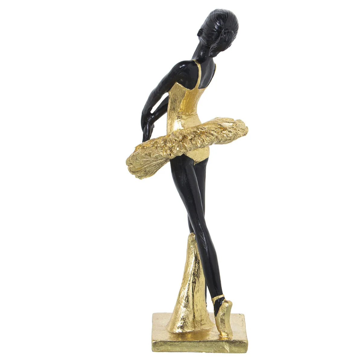 Decorative Figure Alexandra House Living Black Golden Acrylic Plastic Melamin Ballerina 12 x 11 x 27 cm