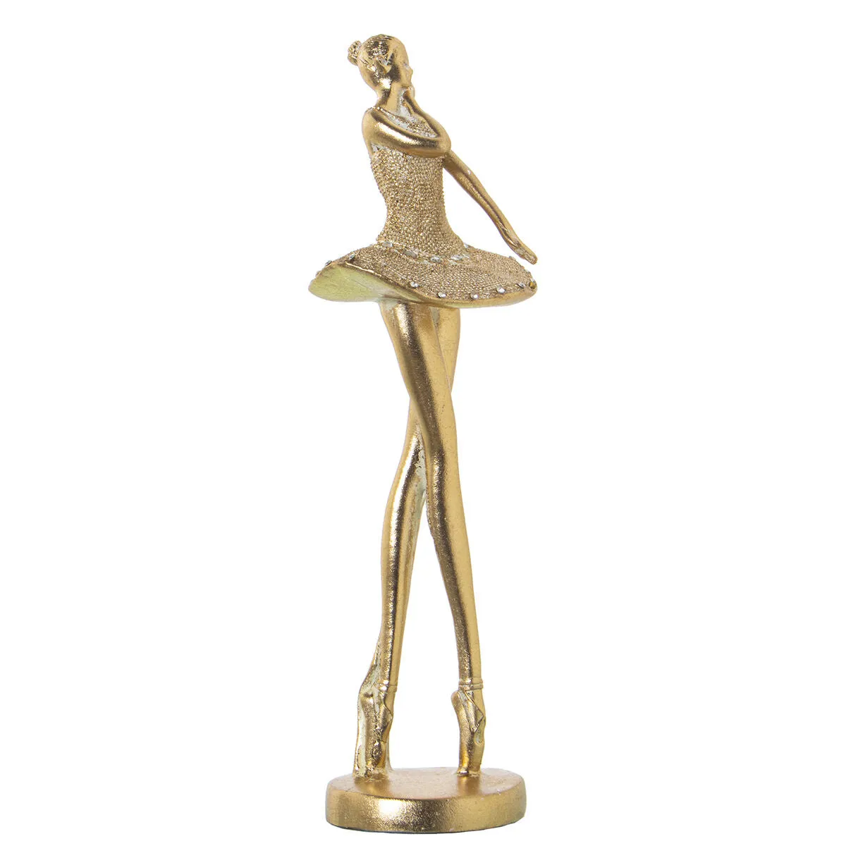 Decorative Figure Alexandra House Living Golden Acrylic Plastic Melamin Ballerina 10 x 10 x 30 cm