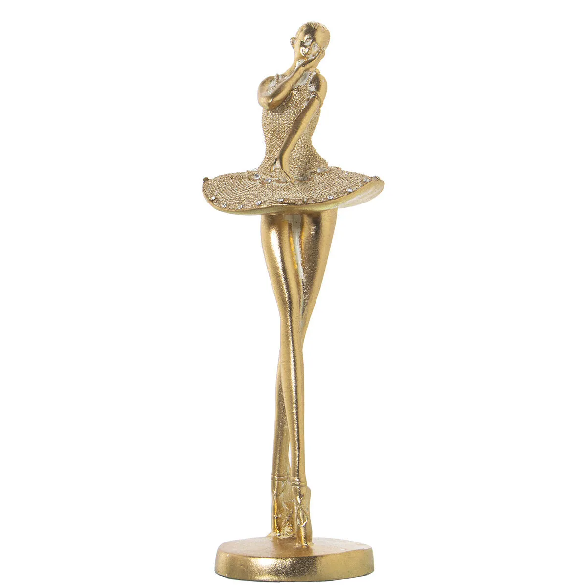 Decorative Figure Alexandra House Living Golden Acrylic Plastic Melamin Ballerina 10 x 10 x 30 cm