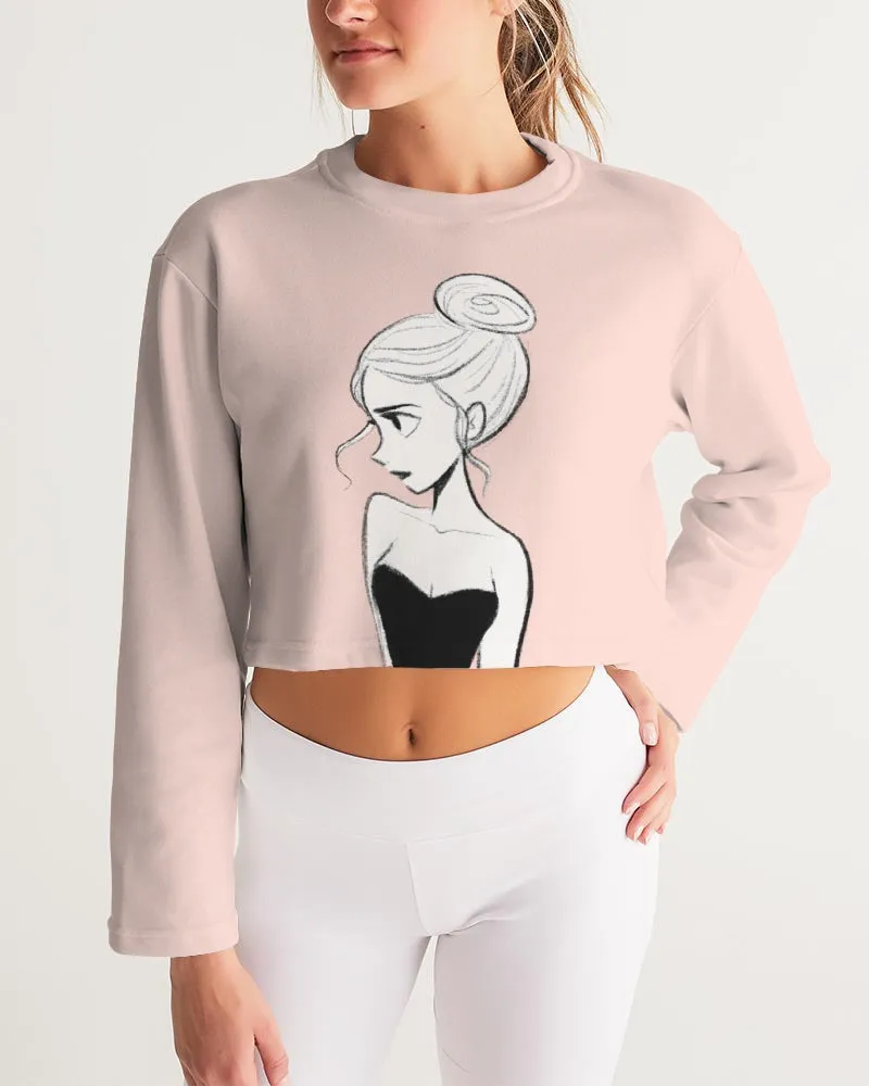 DOLLY DOODLING Ballerina Dolly pink Women's Cropped Sweatshirt