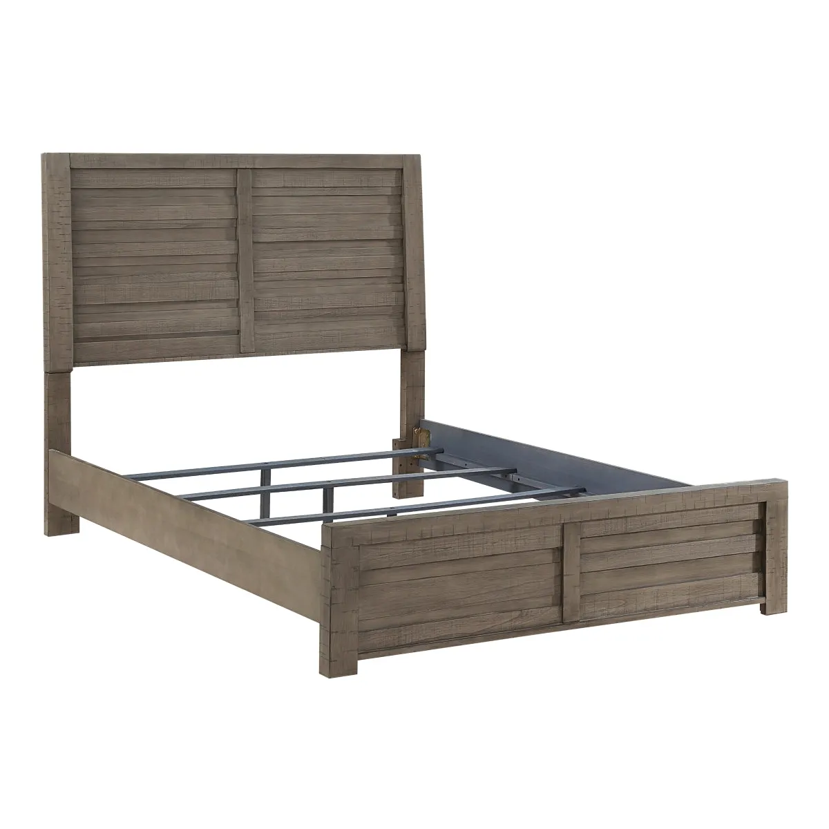 Elegant Gray Birch Queen Bed with Headboard & Rails