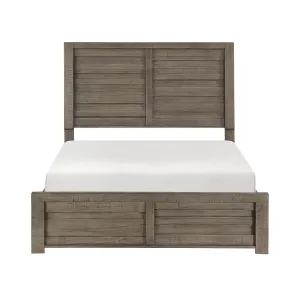 Elegant Gray Birch Queen Bed with Headboard & Rails