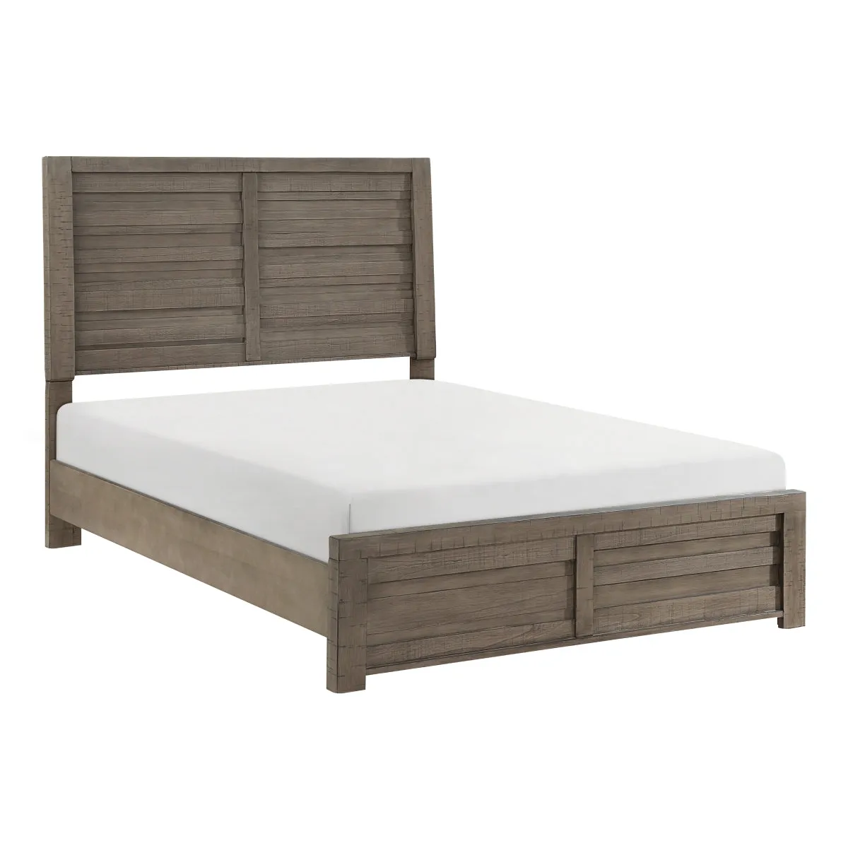 Elegant Gray Birch Queen Bed with Headboard & Rails