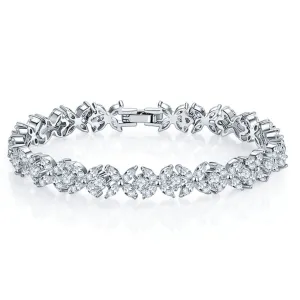 Elegant Round and Marquise Cut Tennis Bracelet with AAA  Cubic Zirconia – 18K Gold-Plated