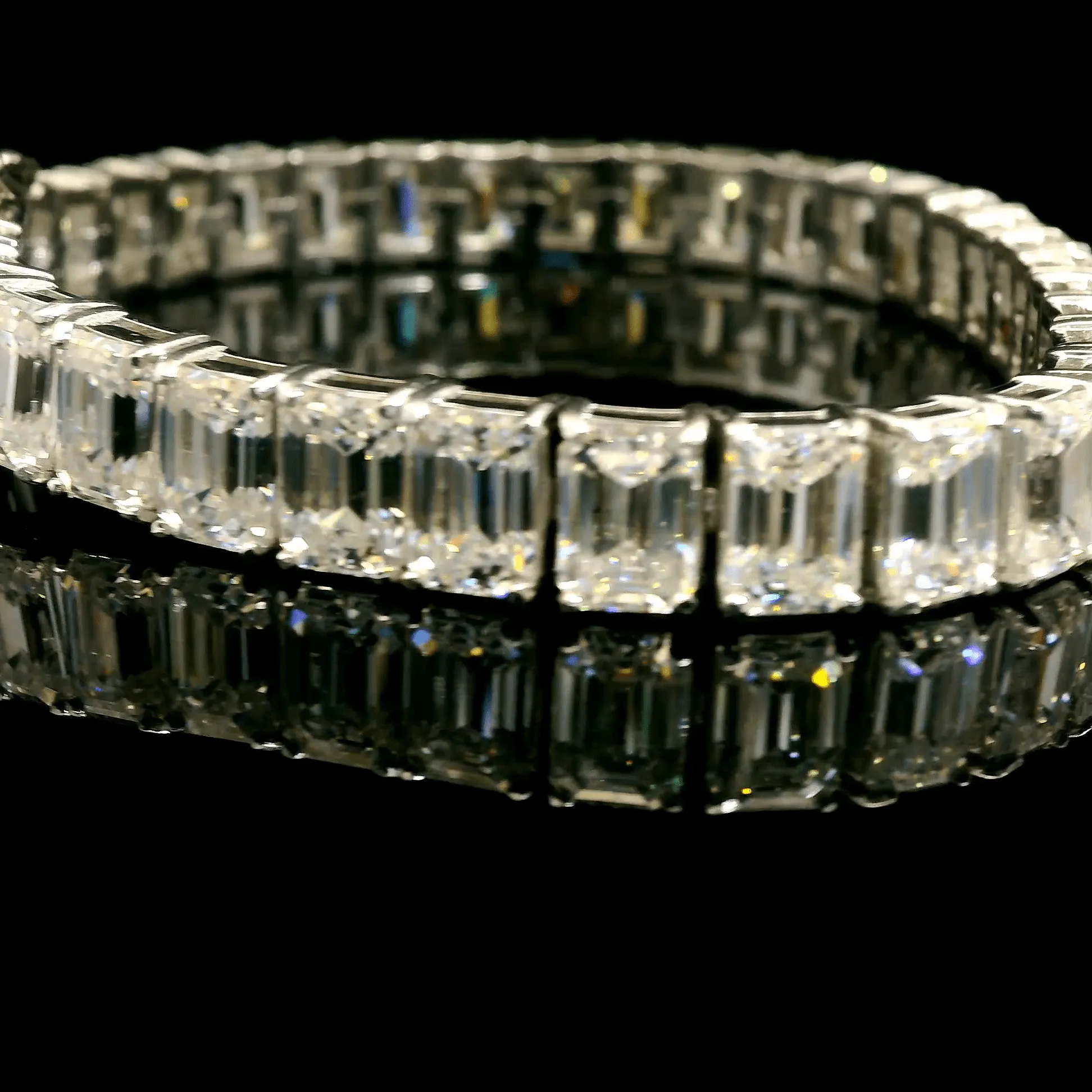 Emerald Cut Moissanite Tennis Bracelet (STOCK)