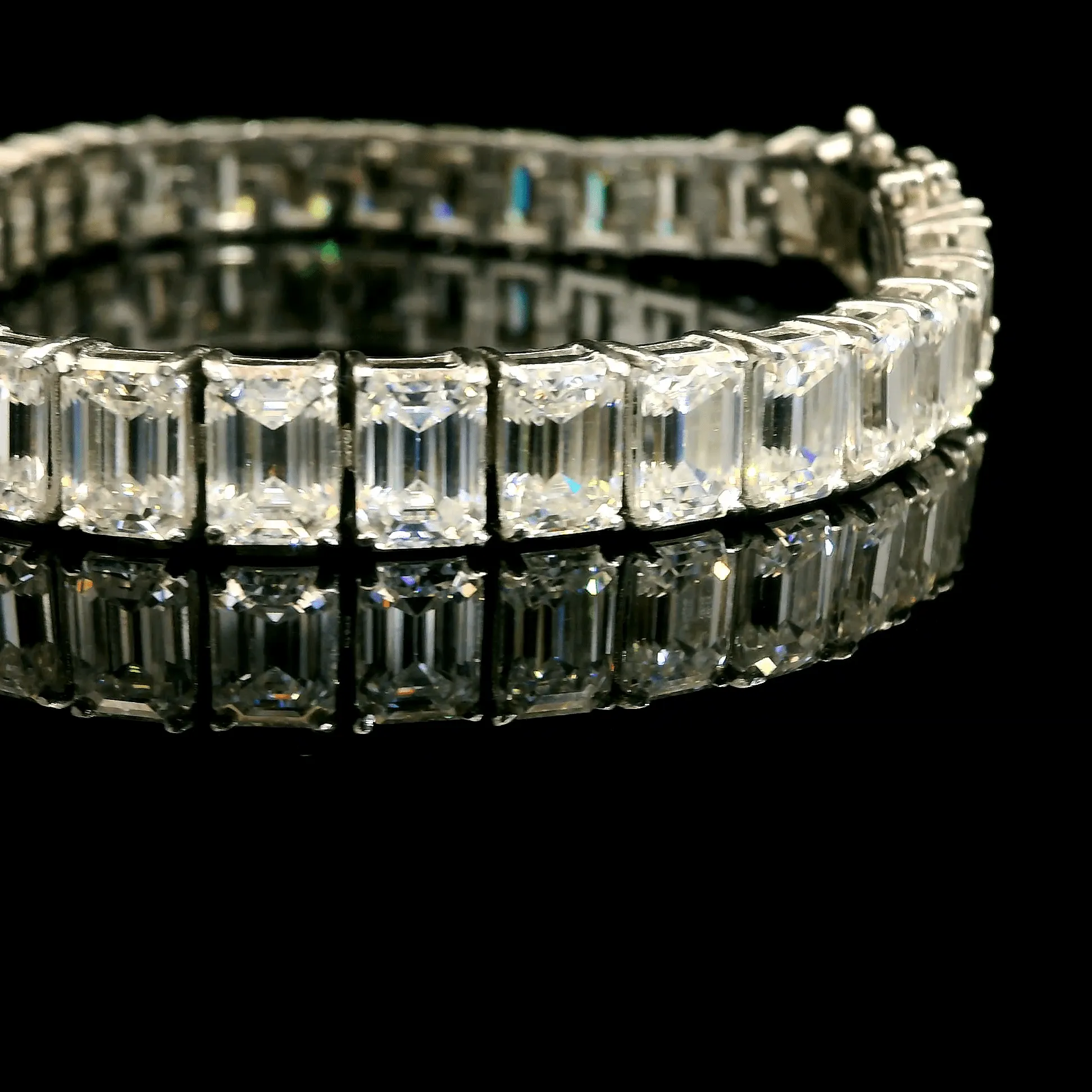 Emerald Cut Moissanite Tennis Bracelet (STOCK)