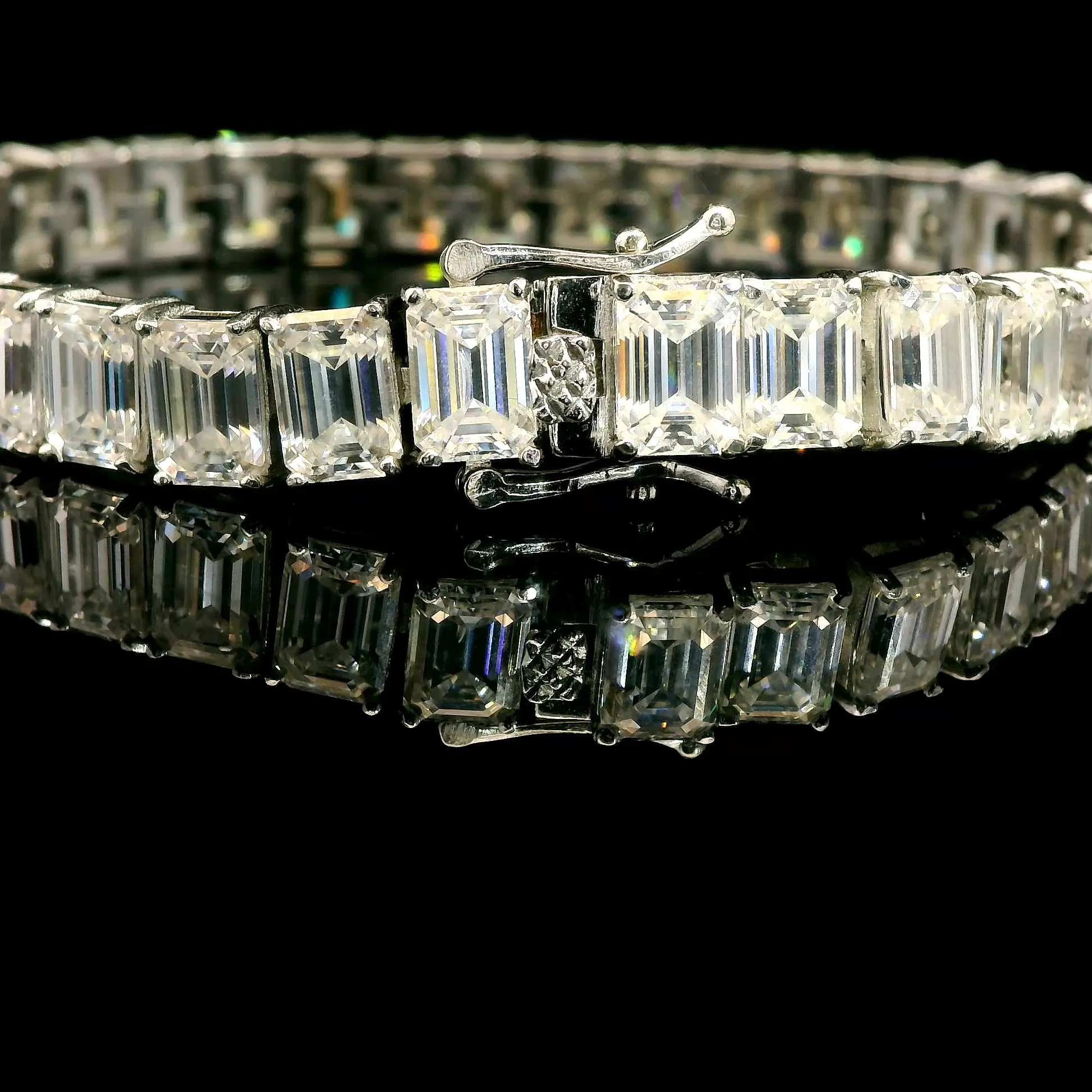 Emerald Cut Moissanite Tennis Bracelet (STOCK)