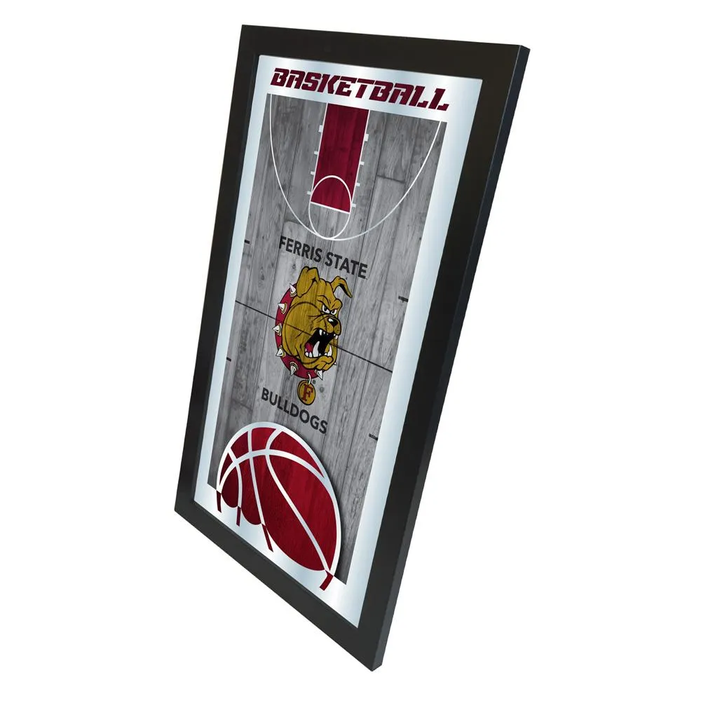 Ferris State Bulldogs HBS Basketball Framed Hanging Glass Wall Mirror (26"x15")