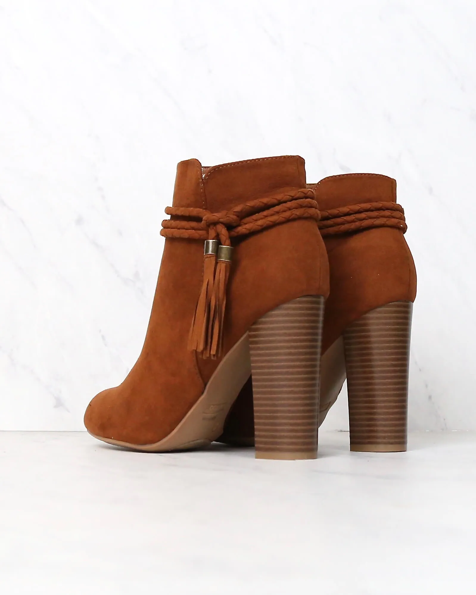 Final Sale - Vegan Suede Enchanted Tassel Detail Booties in More Colors