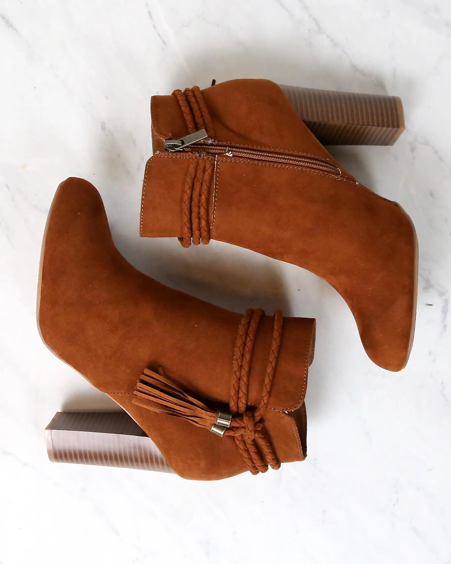 Final Sale - Vegan Suede Enchanted Tassel Detail Booties in More Colors