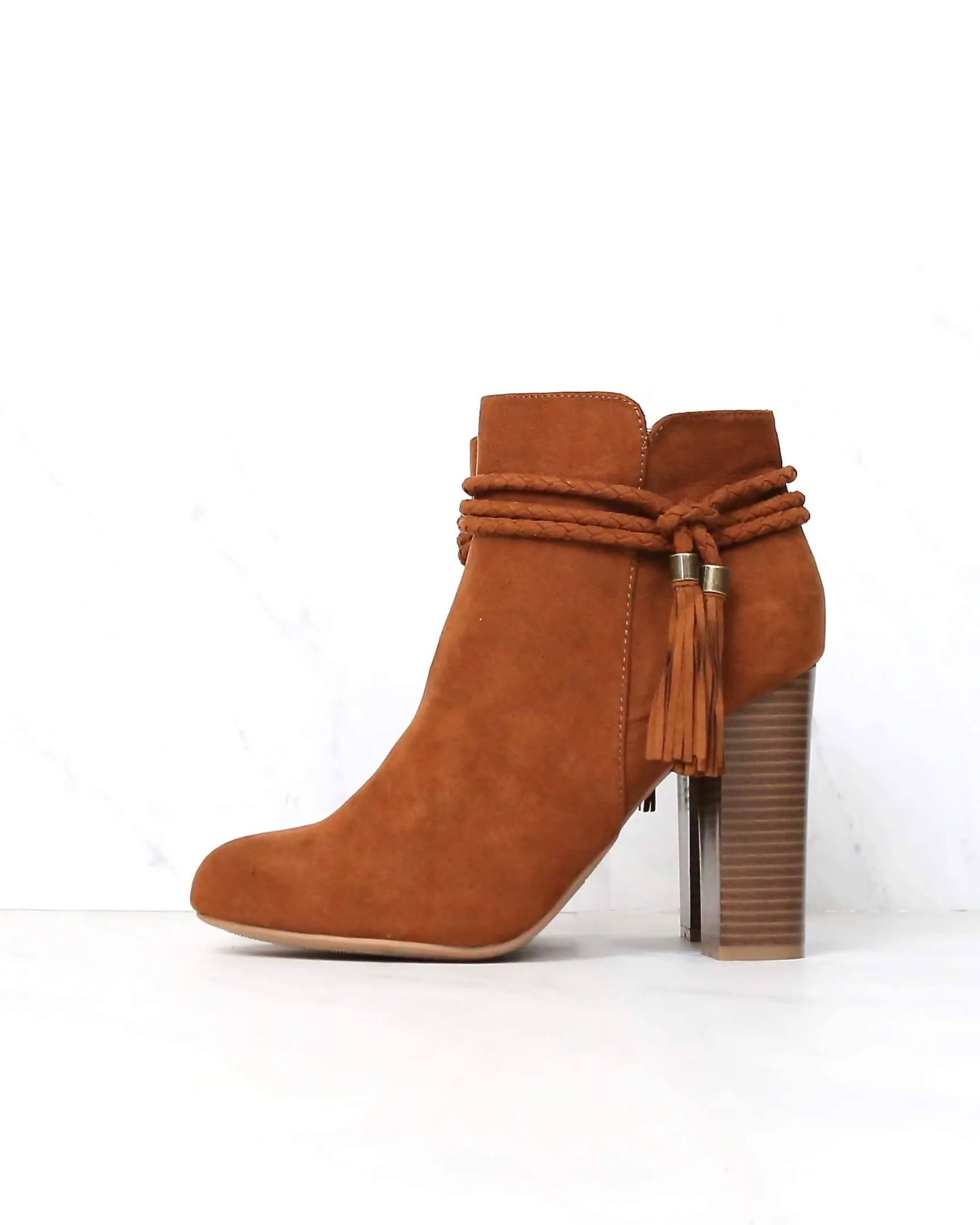 Final Sale - Vegan Suede Enchanted Tassel Detail Booties in More Colors