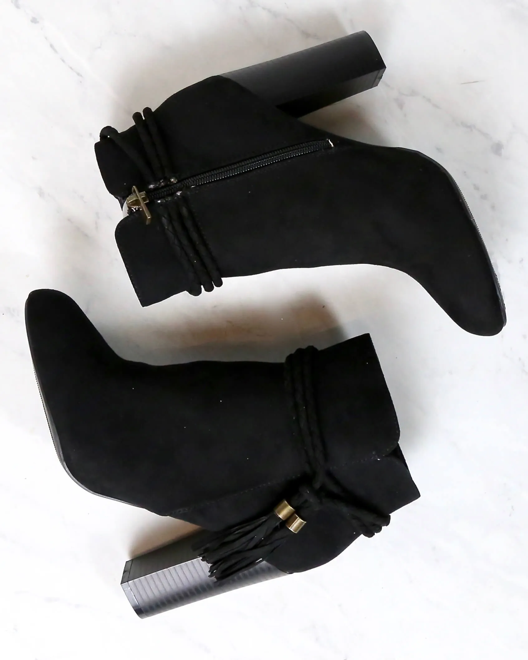 Final Sale - Vegan Suede Enchanted Tassel Detail Booties in More Colors