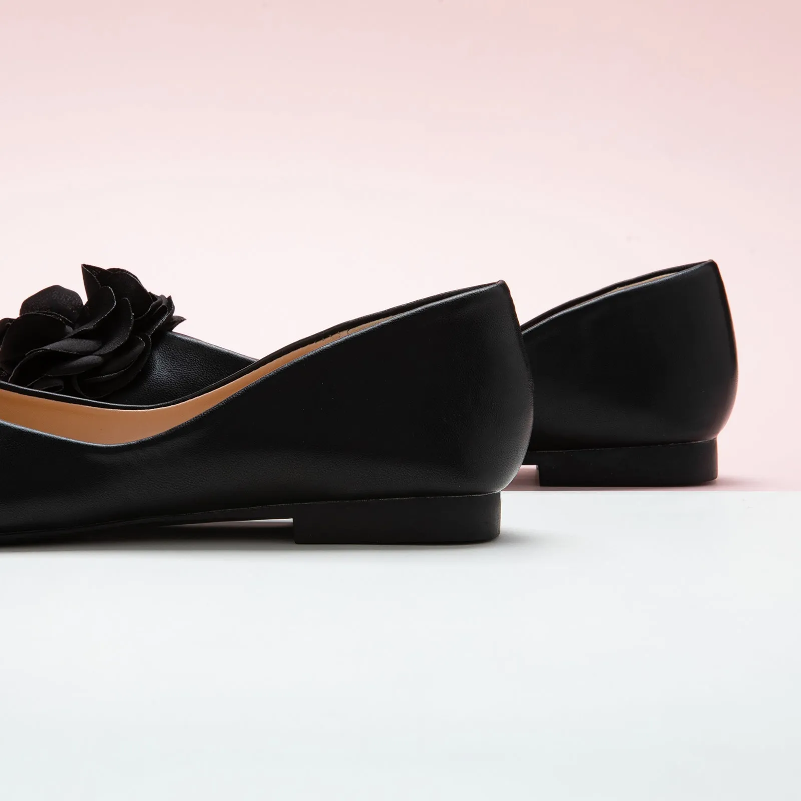 Flower Ballerina Flats (Eva) Black