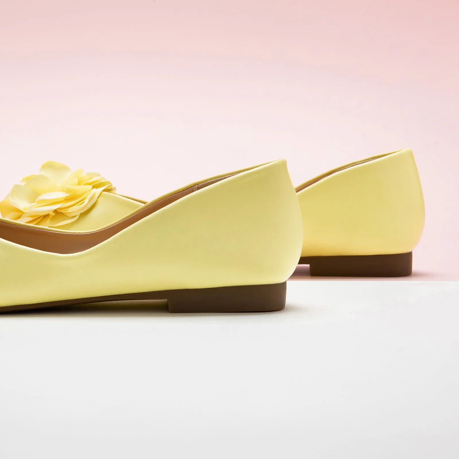 Flower Ballerina Flats (Eva) Light Yellow