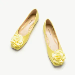 Flower Ballerina Flats (Eva) Light Yellow